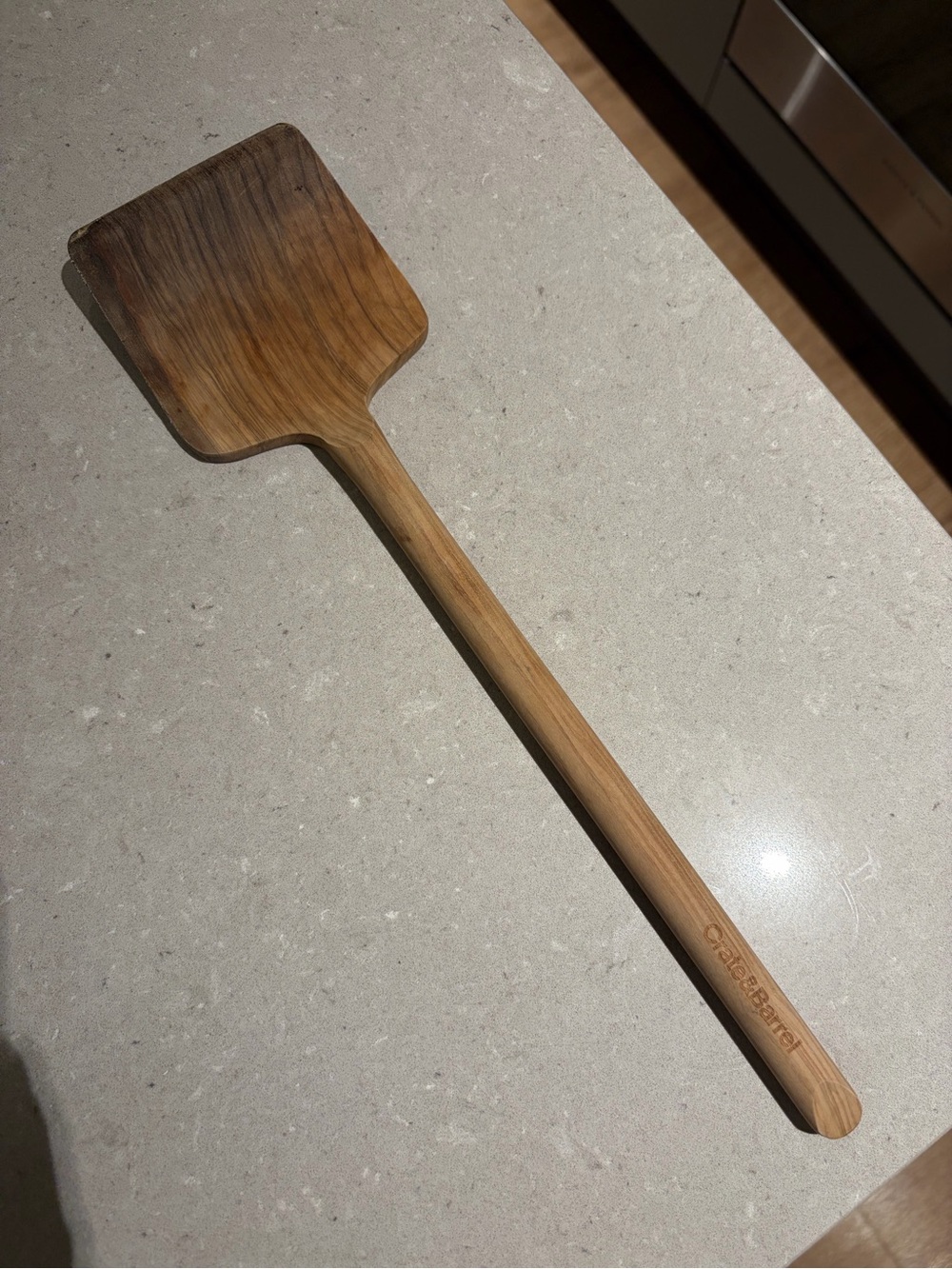 Crate&Barrel Wooden Paddle Spatula in Natural Brown